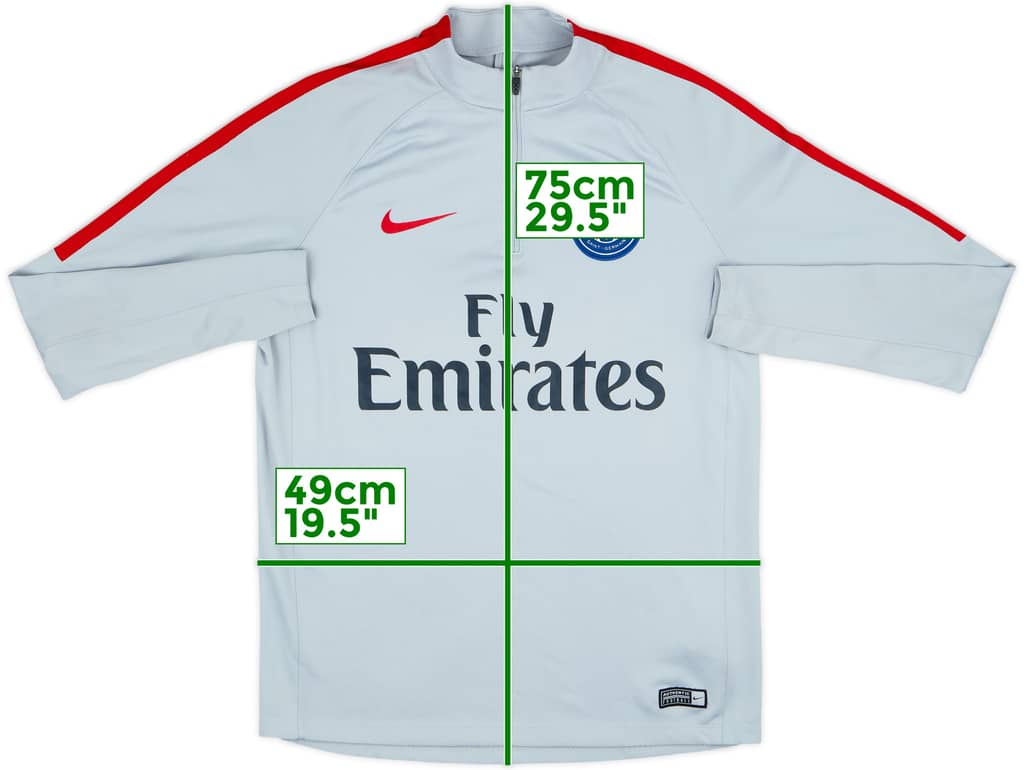 2017-18 Paris Saint-Germain Nike 1/4 Zip Training Top - 8/10 - (M)