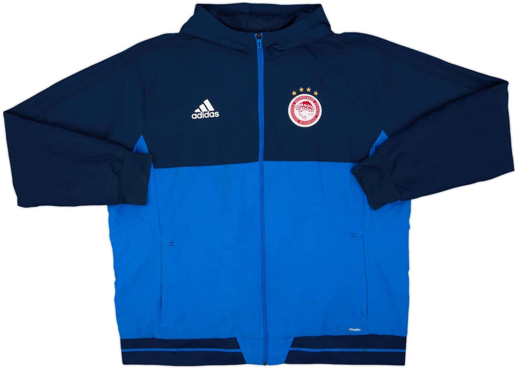 2017-18 Olympiakos adidas Hooded Track Jacket - 6/10 - (XXL)