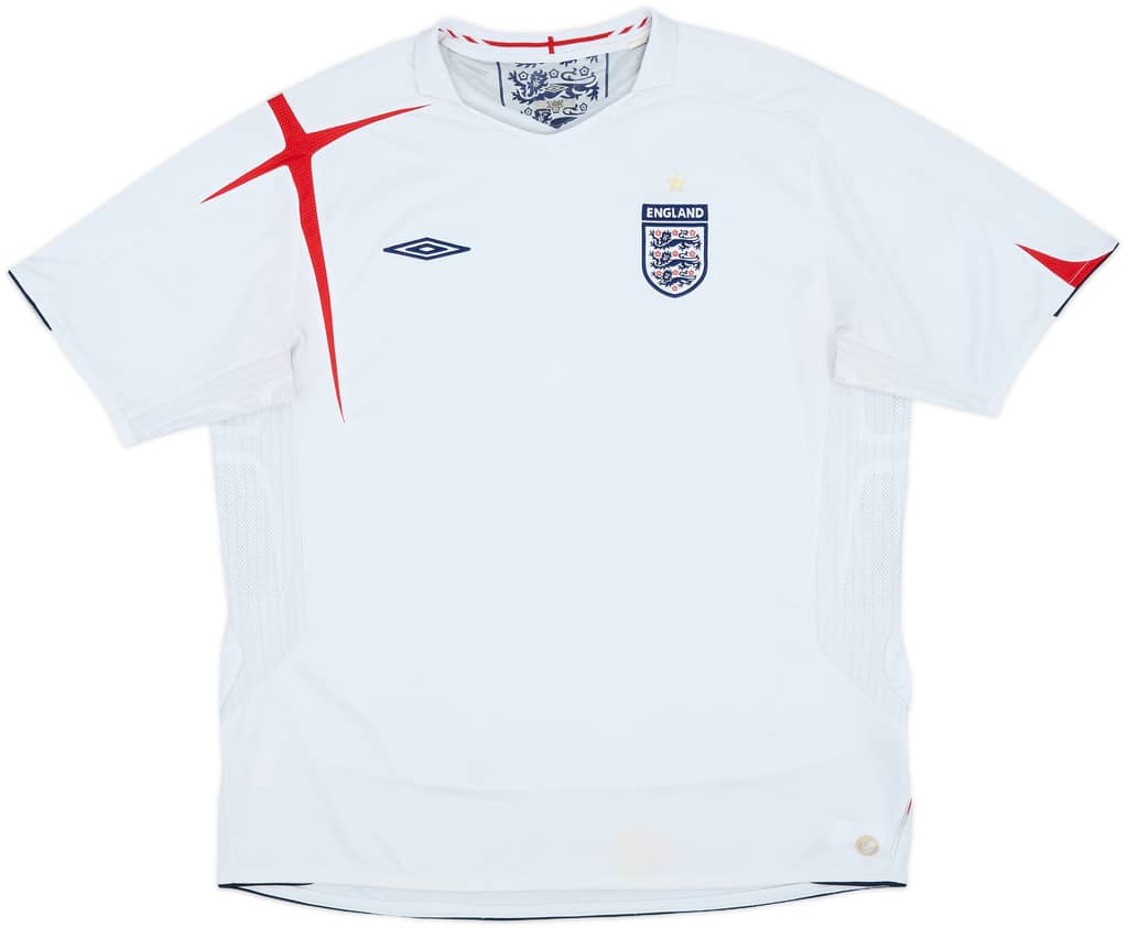 2005-07 England Home Shirt - 4/10 - (XXL)