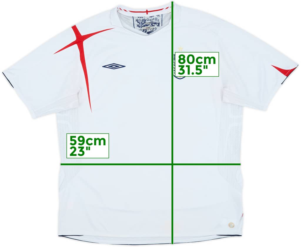 2005-07 England Home Shirt - 4/10 - (XXL)
