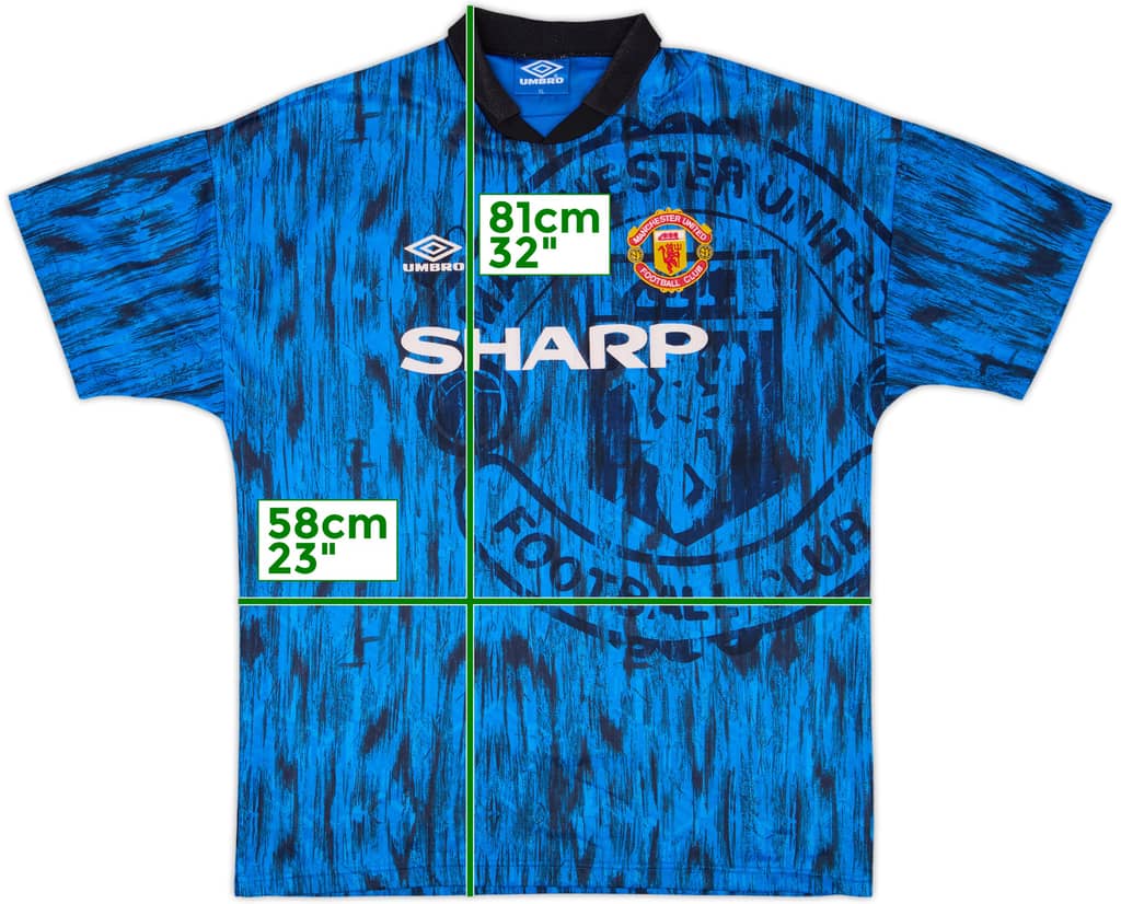 1992-93 Manchester United Away Shirt - 8/10 - (XL)