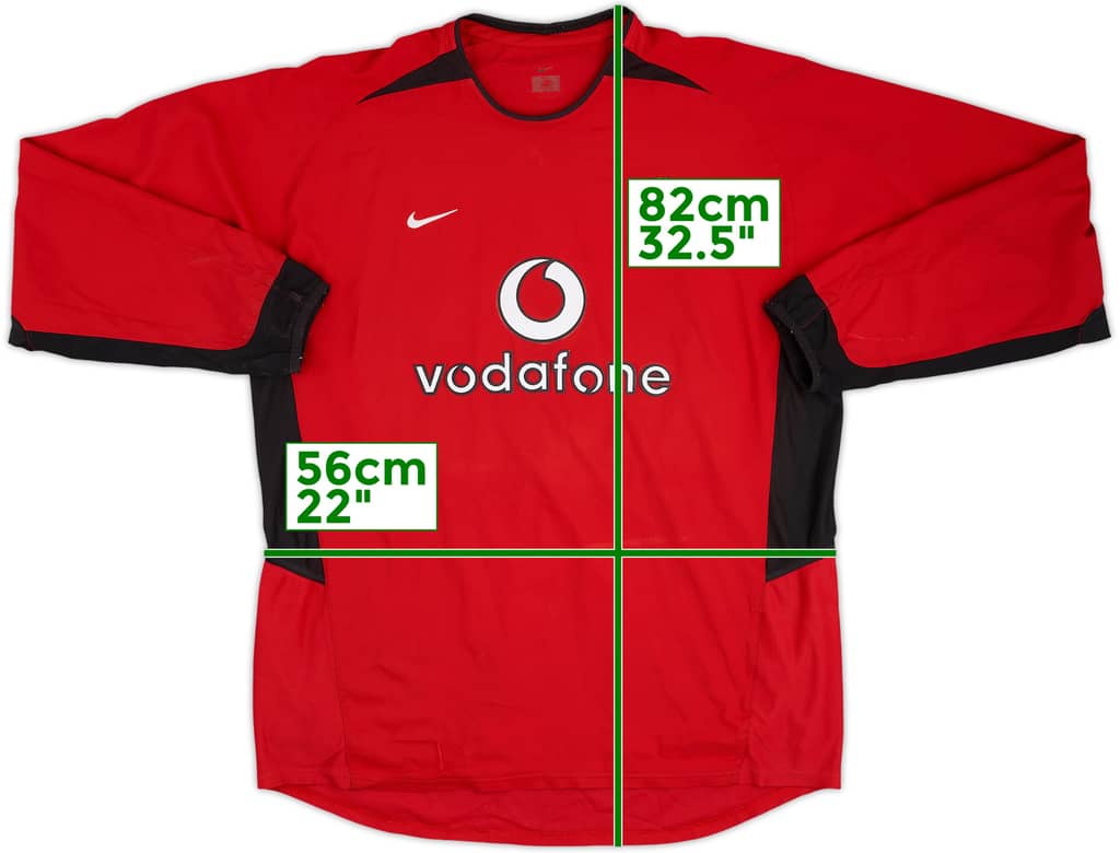 2002-04 Manchester United Home L/S Shirt - 6/10 - (XL)