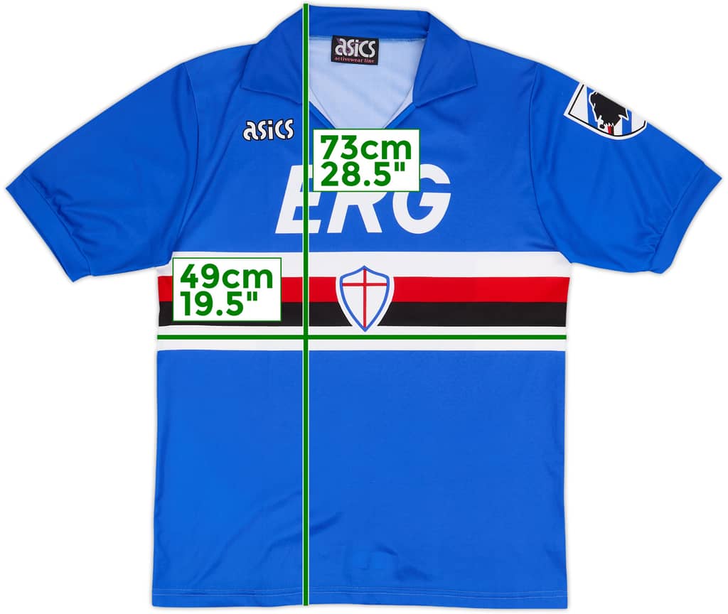 1990-92 Sampdoria Local Camiseta - 8/10 - (M)