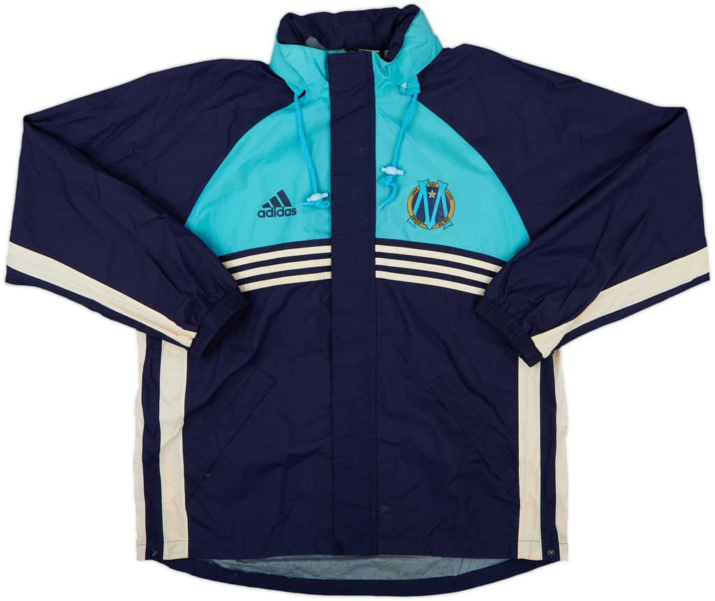 1999-00 Olympique Marseille adidas Hooded Rain Jacket - 6/10 - (M/L)