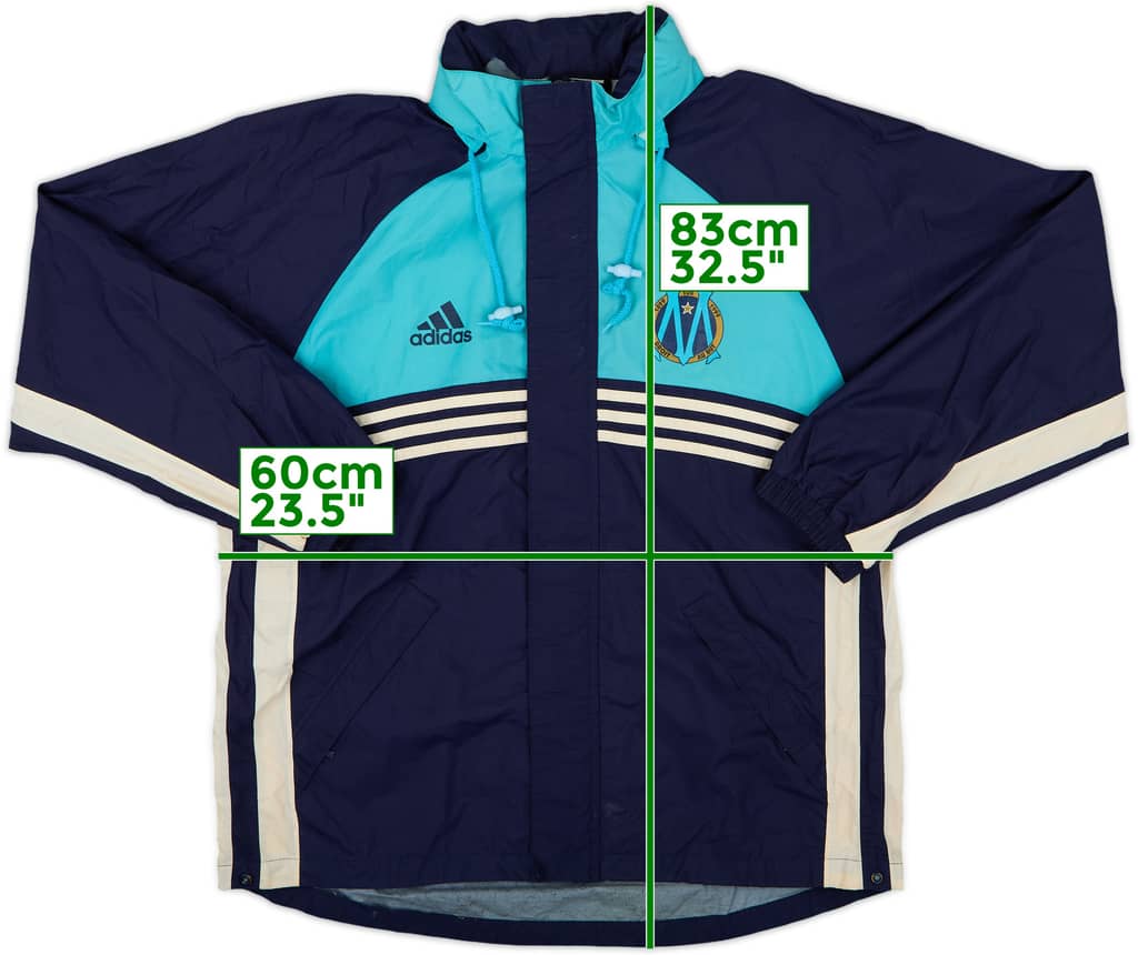 1999-00 Olympique Marseille adidas Hooded Rain Jacket - 6/10 - (M/L)
