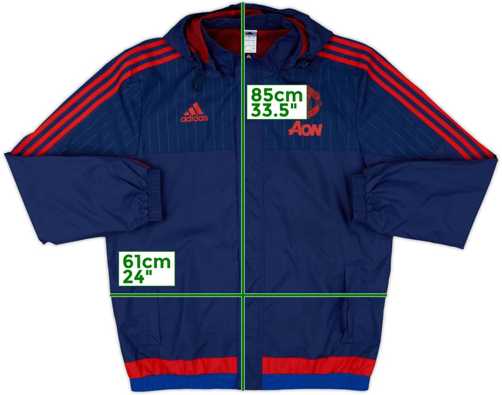 2015-16 Manchester United adidas Rain Jacket - 10/10 - (L)