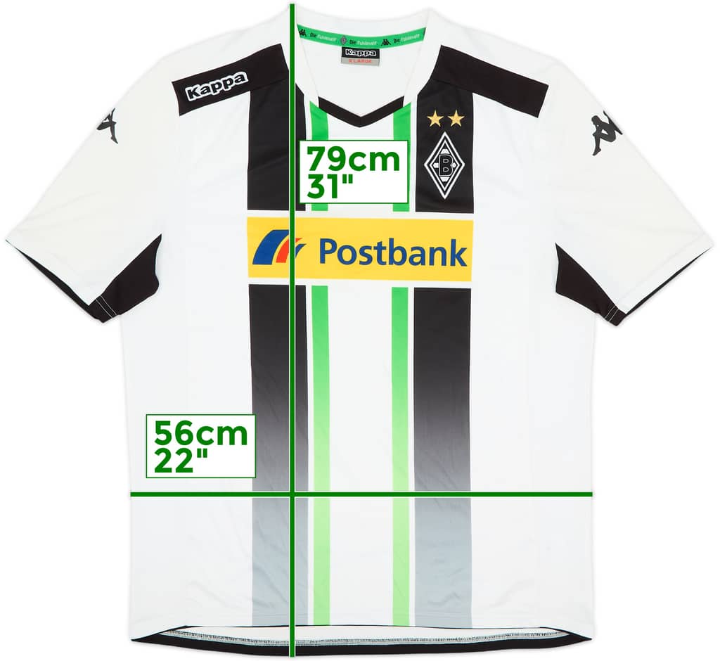 Camiseta de local del Borussia Monchengladbach 2014-15 - 9/10 - (XL)