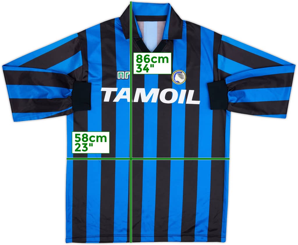 1990-91 Atalanta Local Manga Larga Camiseta - 9/10 - (XL)