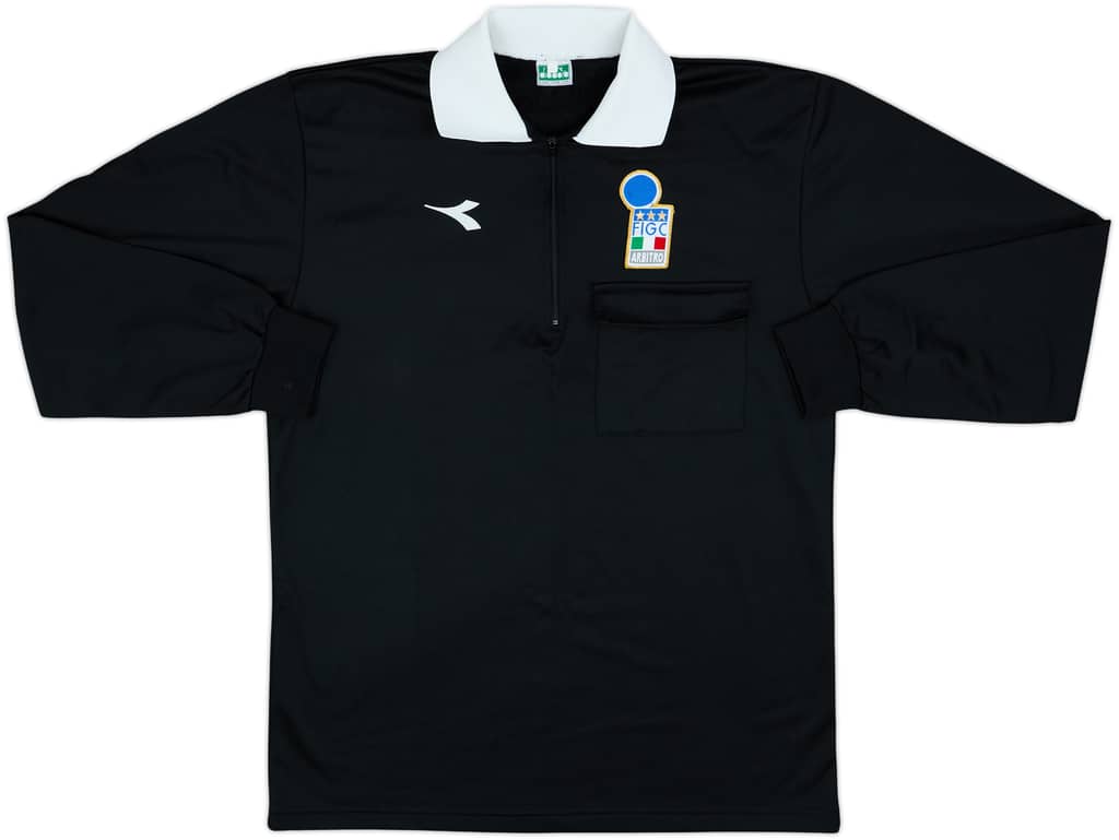 1990s Italia FIGC Diadora Camiseta Manga Larga de Árbitro - 6/10 - (L)