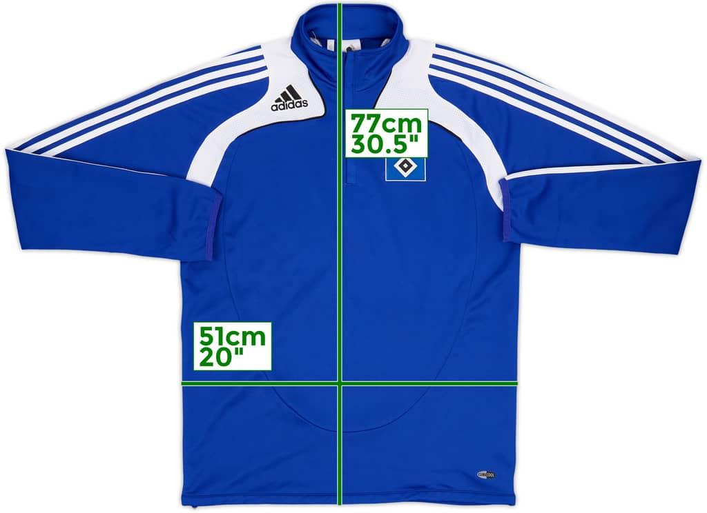 Top de entrenamiento con cremallera de 1/4 adidas del Hamburg 2007-08 - 8/10 - (L/XL)