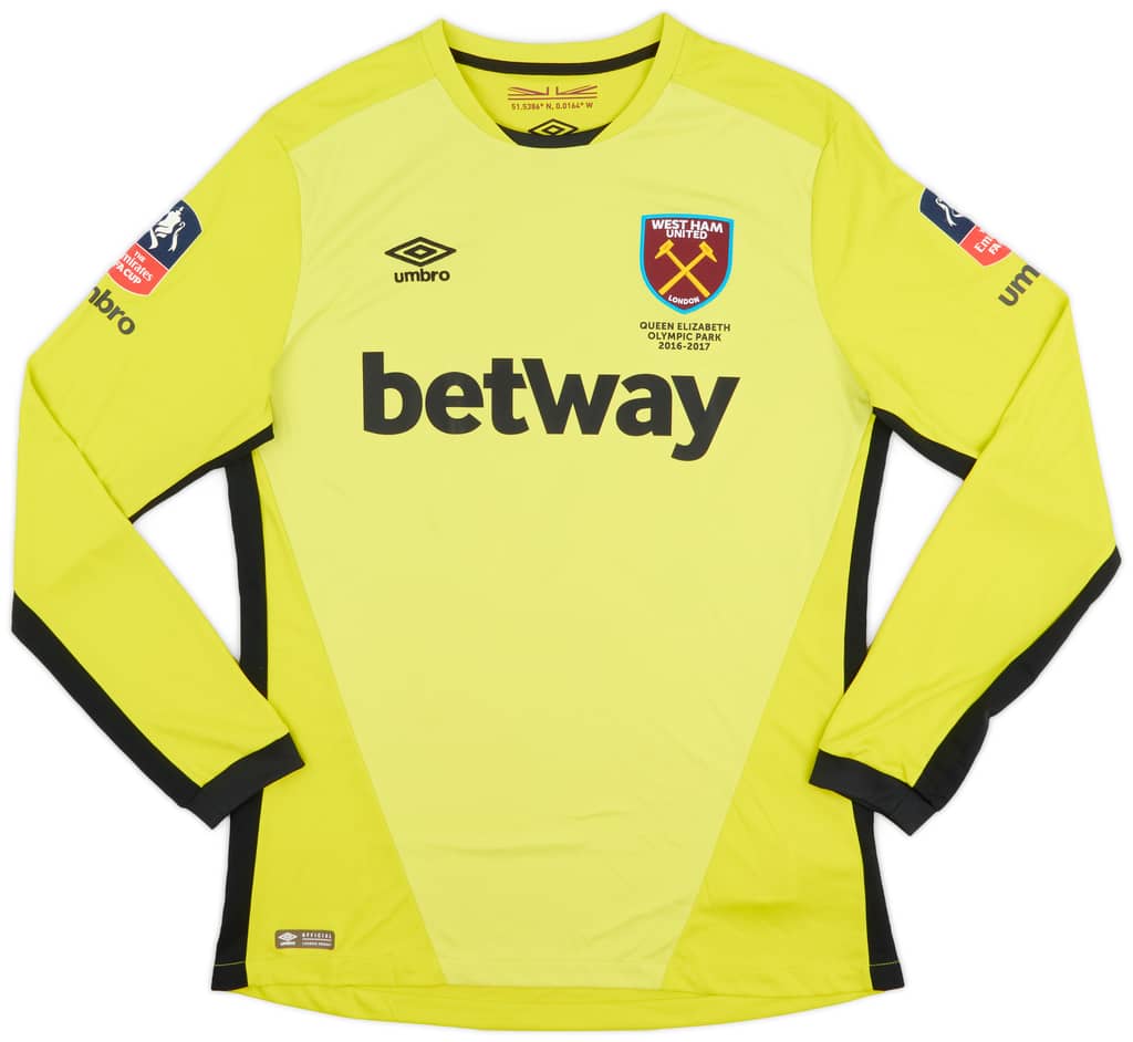 2016-17 West Ham Player Issue FA Cup GK Shirt Adrian #13