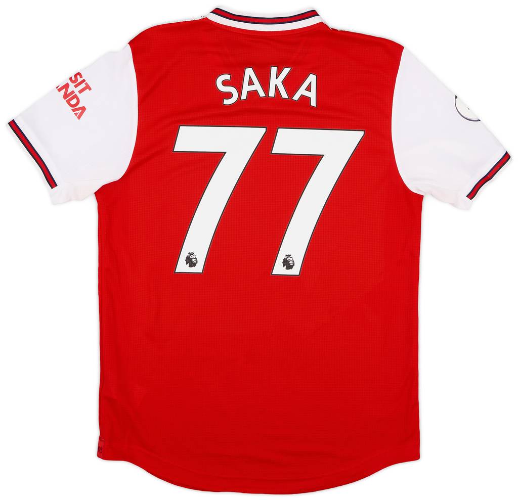 2019-20 Arsenal Authentic Home Shirt Saka #77 - 6/10 - (M)