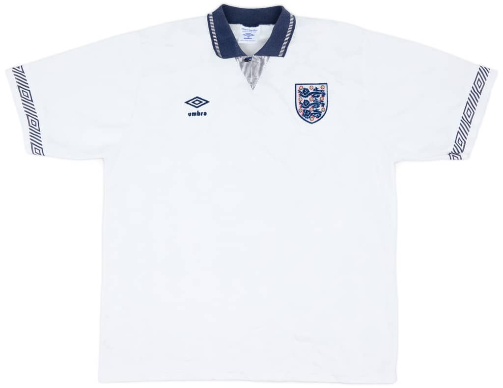 1990-92 England Home Shirt - 8/10 - (XL)