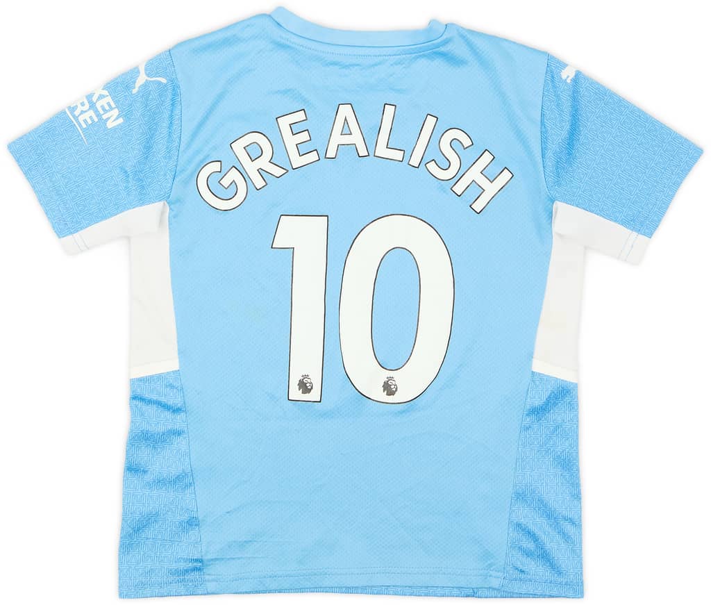2021-22 Manchester City Home Shirt Grealish #10 - 6/10 - (S.Boys)