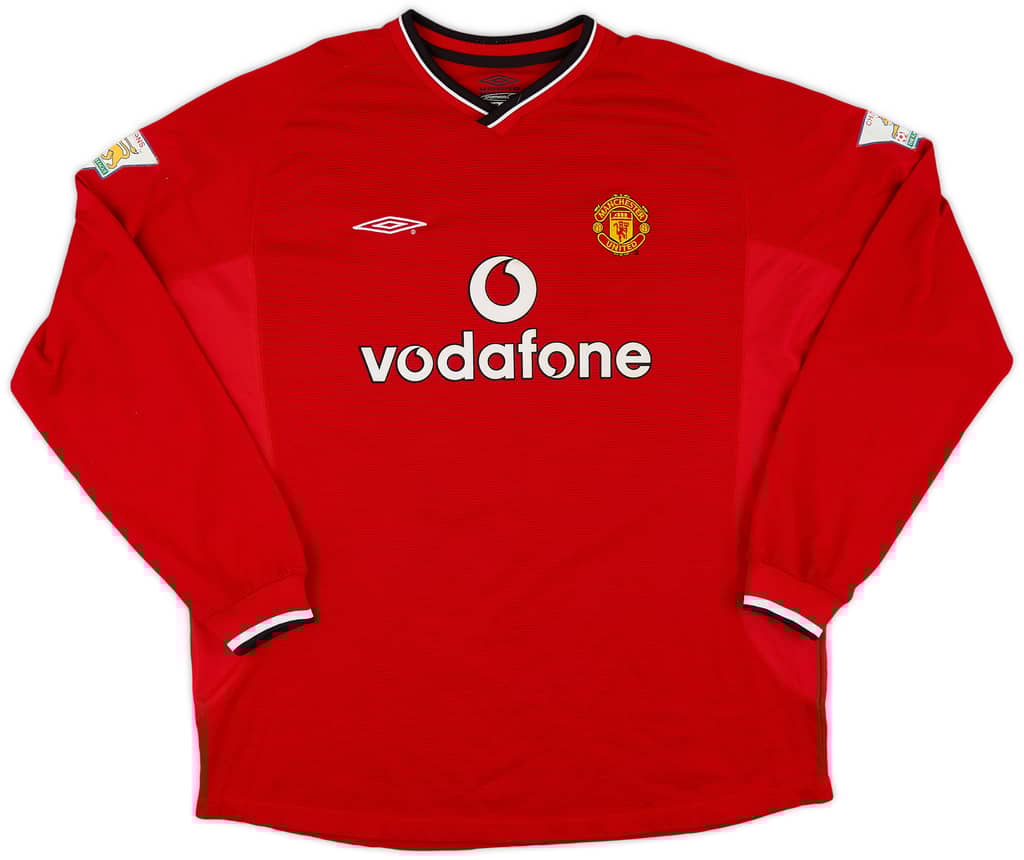 2000-02 Manchester United Home L/S Shirt Solskjaer #20 - 6/10 - (XXL)