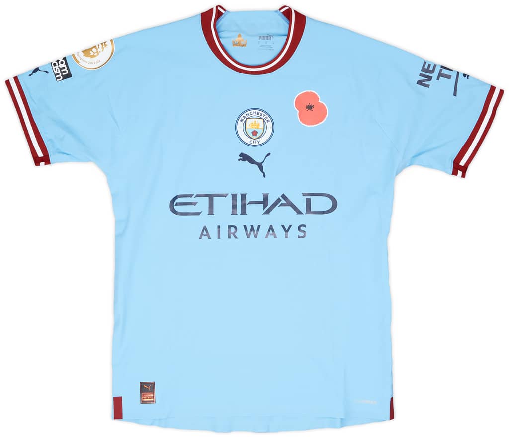 2022-23 Manchester City Match Issue Home Shirt J. Alvarez #19