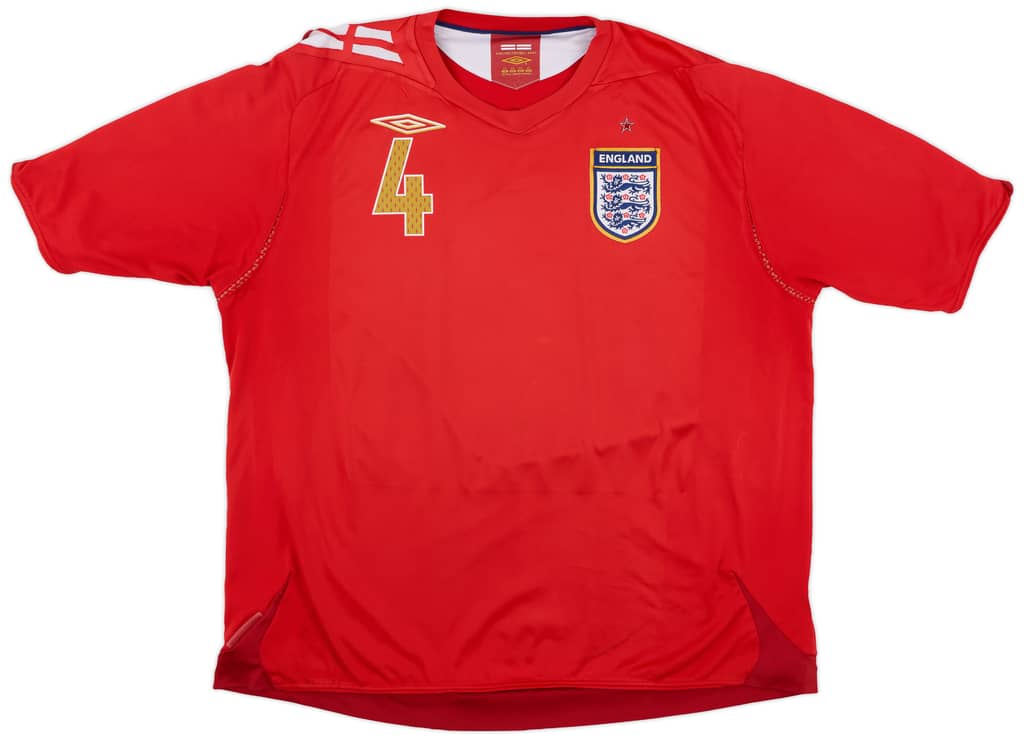 2006-08 England Away Shirt Gerrard #4 - 7/10 - (XXL)