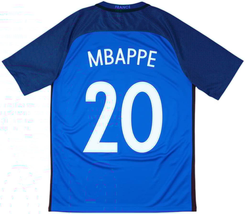 2016-17 France Home Shirt Mbappe #20 - 9/10 - (M)