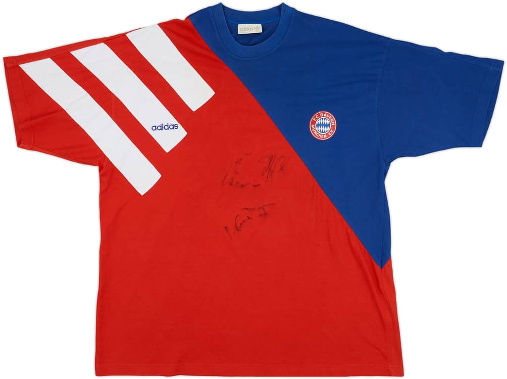 1991-93 Bayern Munich Signed adidas Training Shirt - 8/10 - (XL)