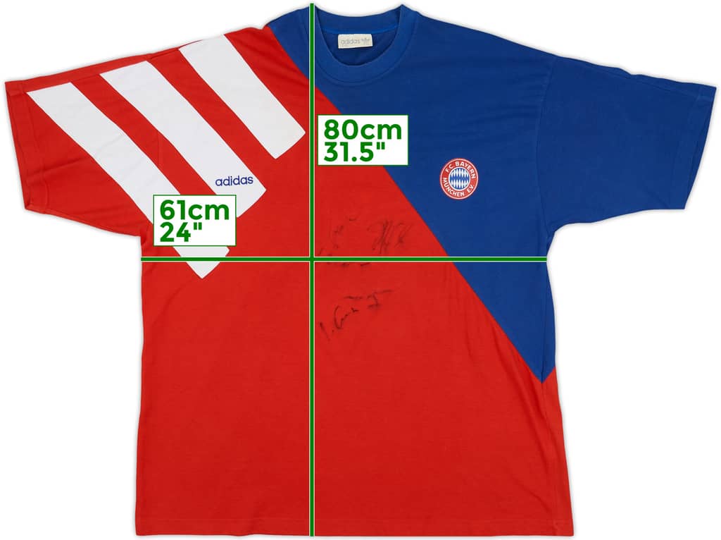 1991-93 Bayern Munich Signed adidas Training Shirt - 8/10 - (XL)