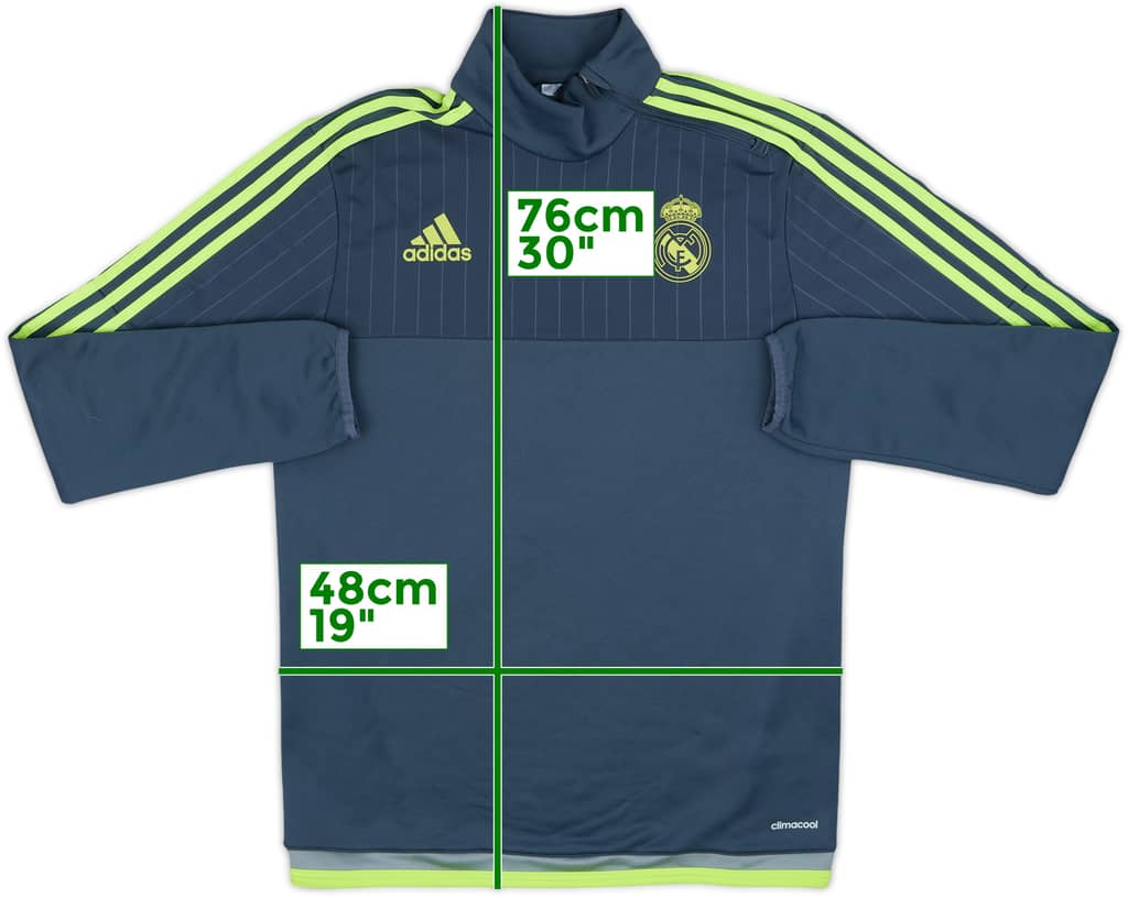 2015-16 Real Madrid adidas 1/4 Zip Drill Top - 8/10 - (S)