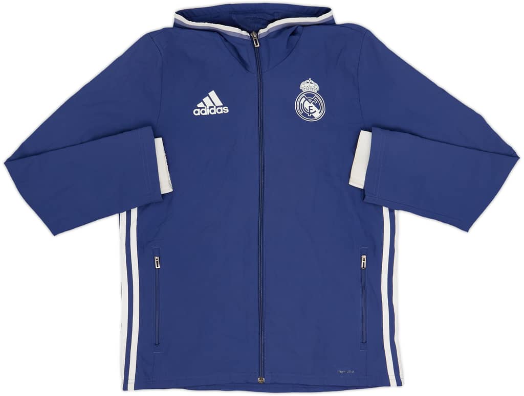 2016-17 Real Madrid adidas Hooded Track Jacket - 8/10 - (L.Boys)