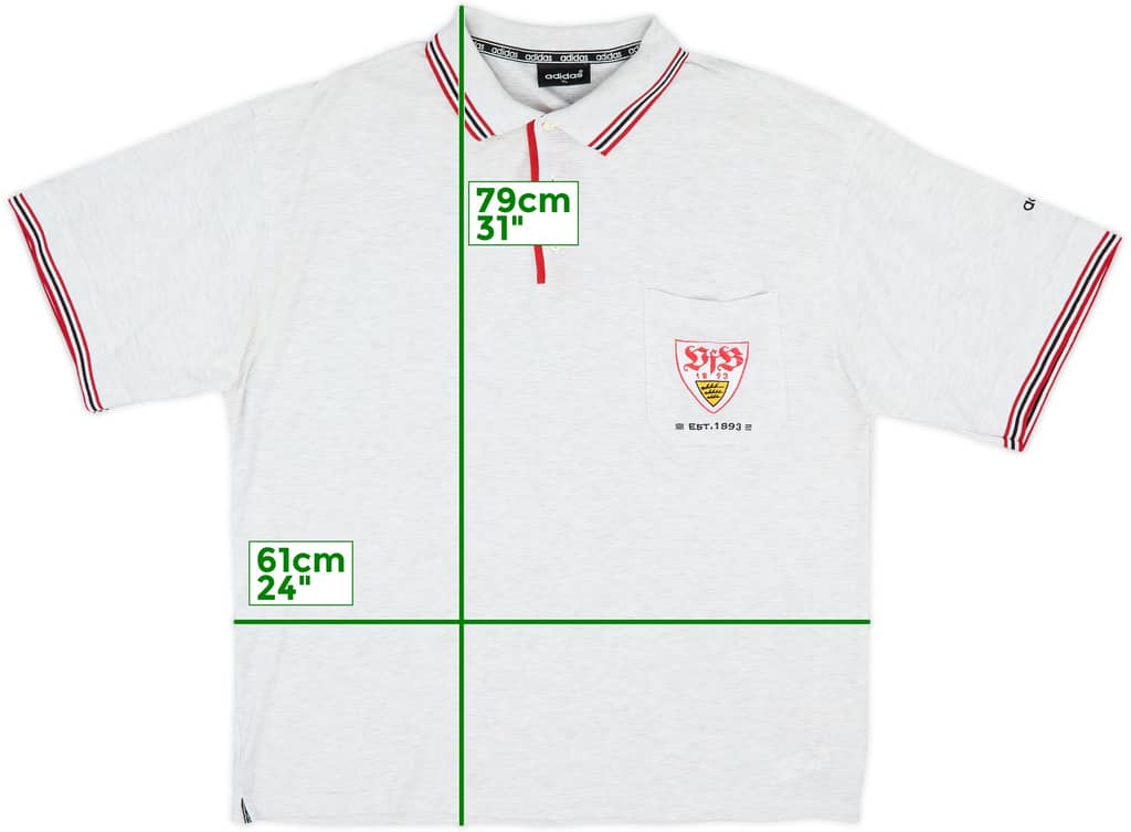 1996-97 Stuttgart adidas Polo Shirt - 9/10 - (XL)
