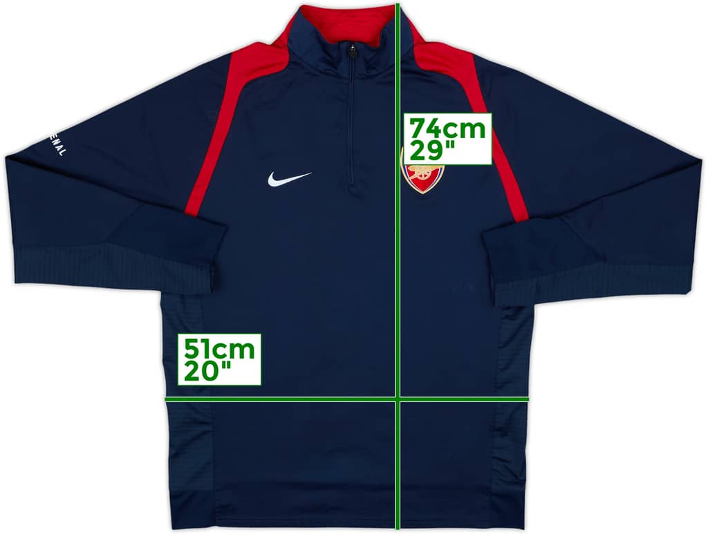 2006-07 Arsenal Nike 1/4 Zip Training Top - 8/10 - (M)