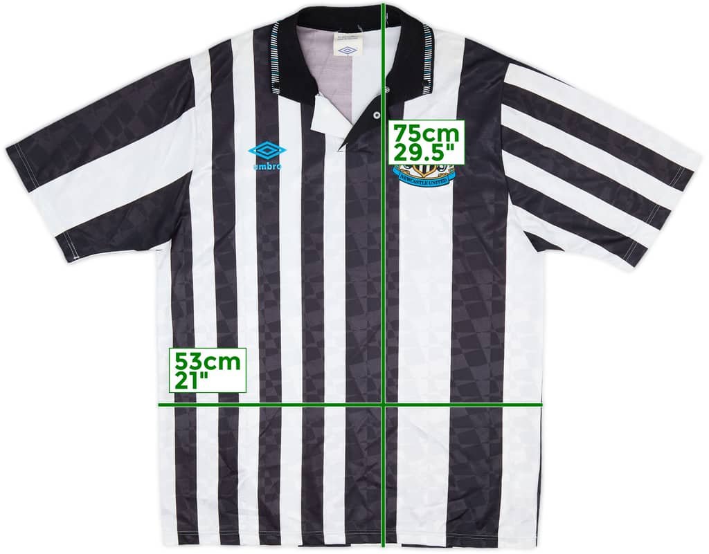 1990-91 Newcastle United Home Shirt - 7/10 - (L)