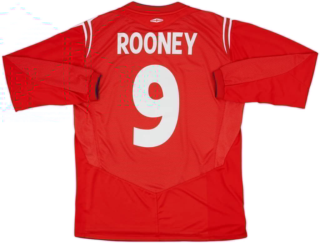 2004-06 England Away L/S Shirt Rooney #9 - 9/10 - (L)