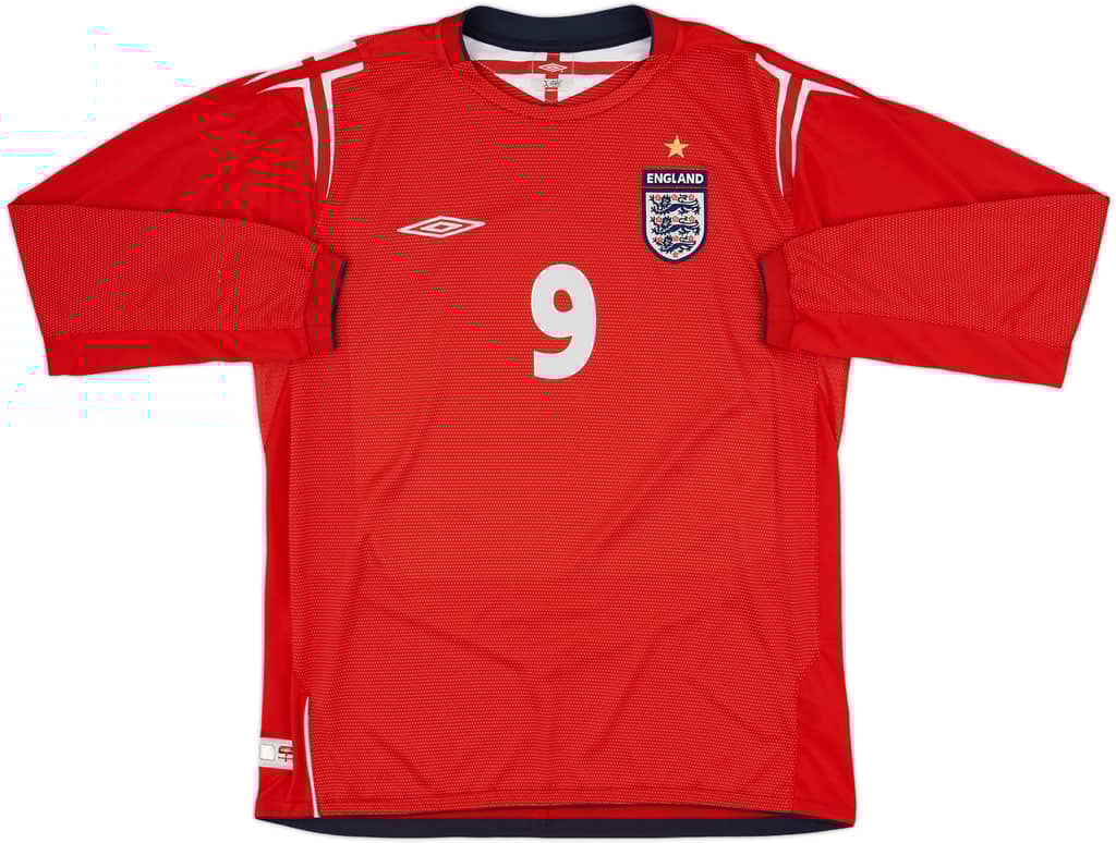 2004-06 England Away L/S Shirt Rooney #9 - 9/10 - (L)