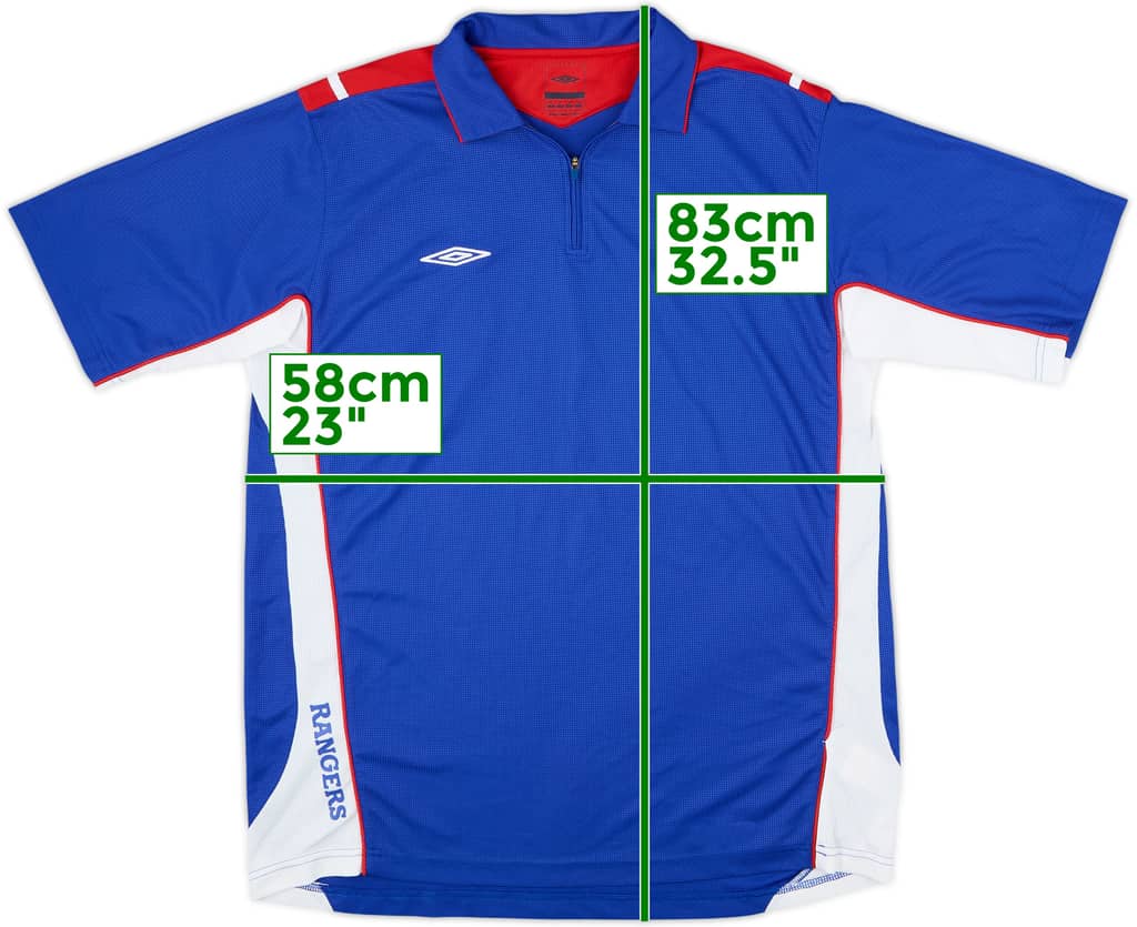 2006-07 Rangers Umbro 1/4 Zip Polo Shirt - 8/10 - (XL)