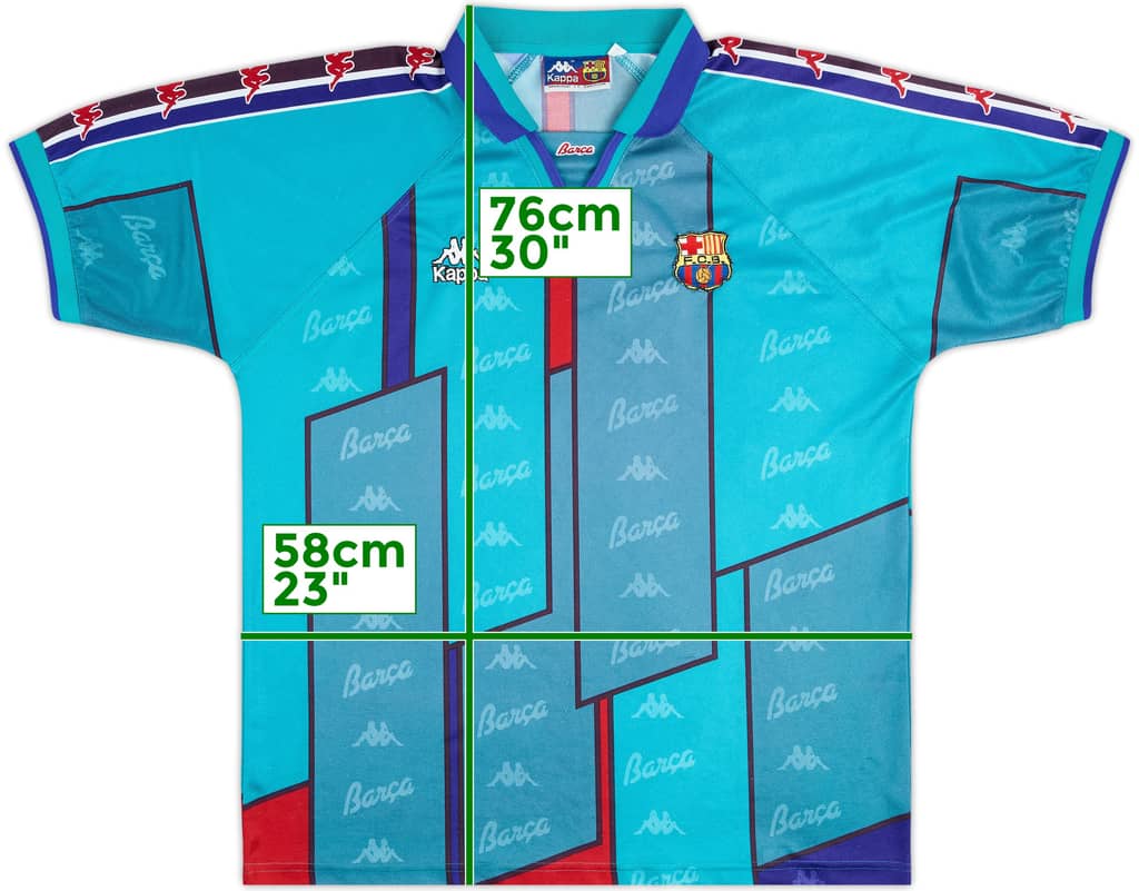 1995-97 Barcelona Camiseta Visitante - 7/10 - (XL)