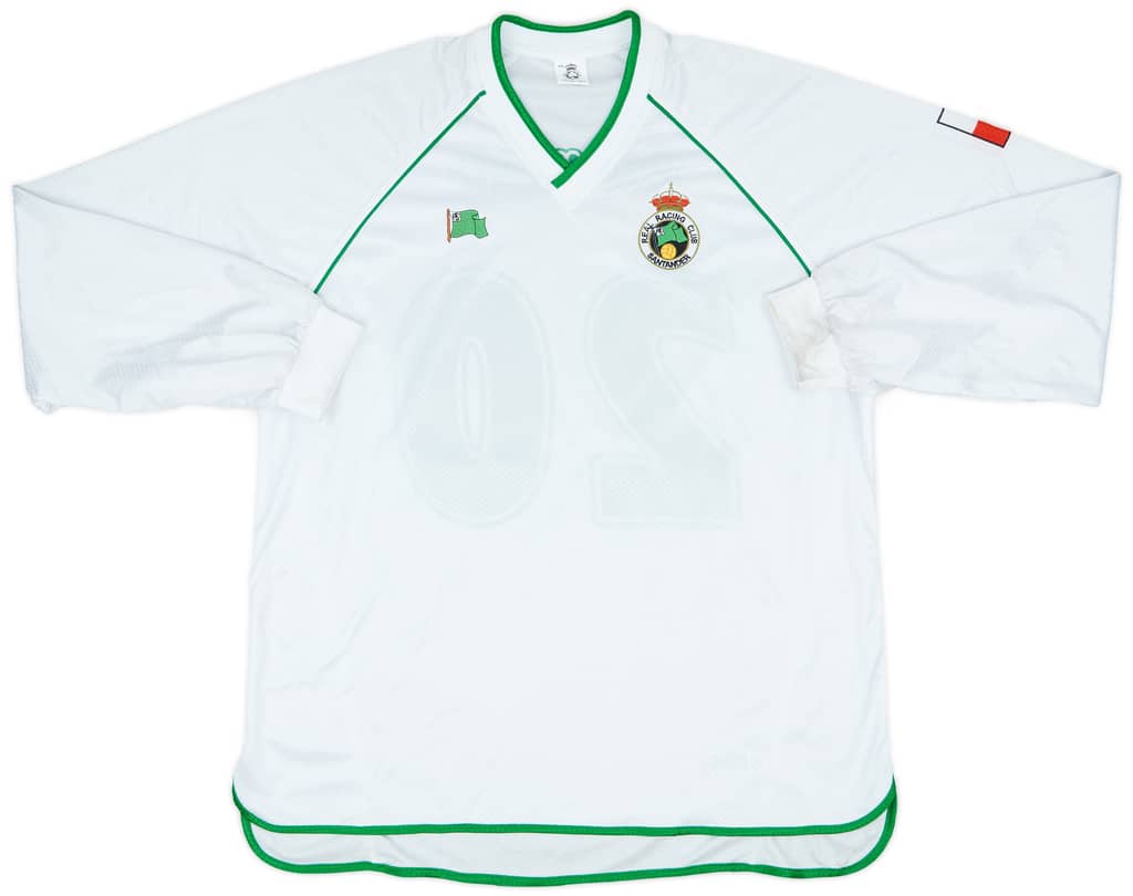 2002-03 Racing de Santander Home L/S Shirt Bakhar #20 - 8/10 - (XXL)