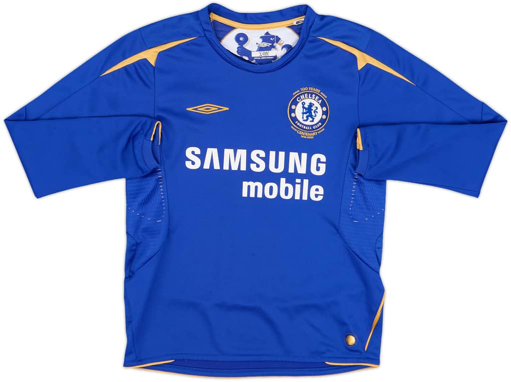 2005-06 Chelsea Centenary Home L/S Shirt - 9/10 - (S.Boys)