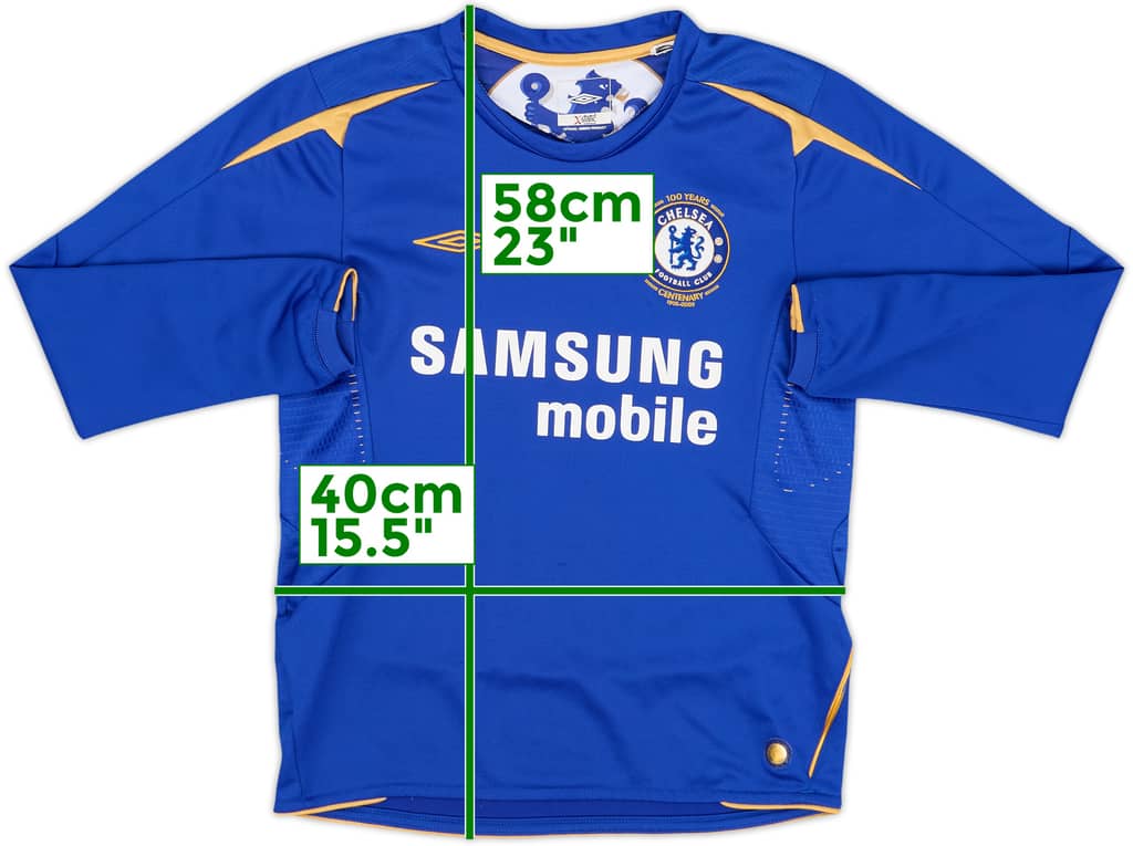 2005-06 Chelsea Centenary Home L/S Shirt - 9/10 - (S.Boys)