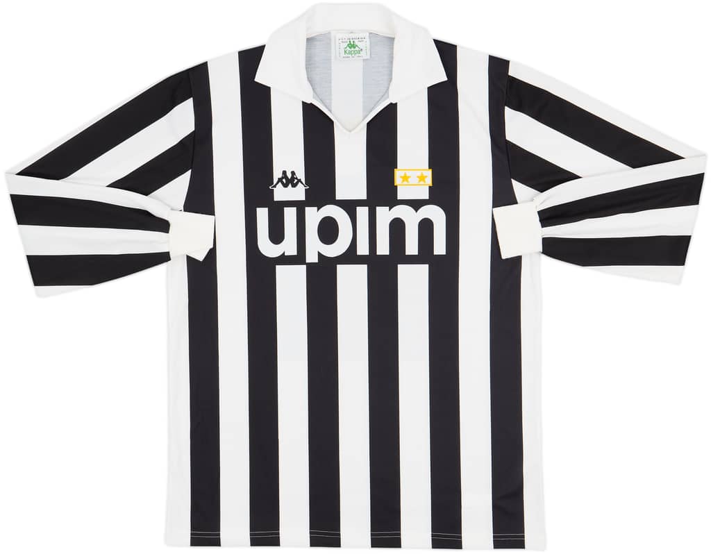 1989-90 Juventus Basic Home L/S Shirt - 7/10 - (XL)