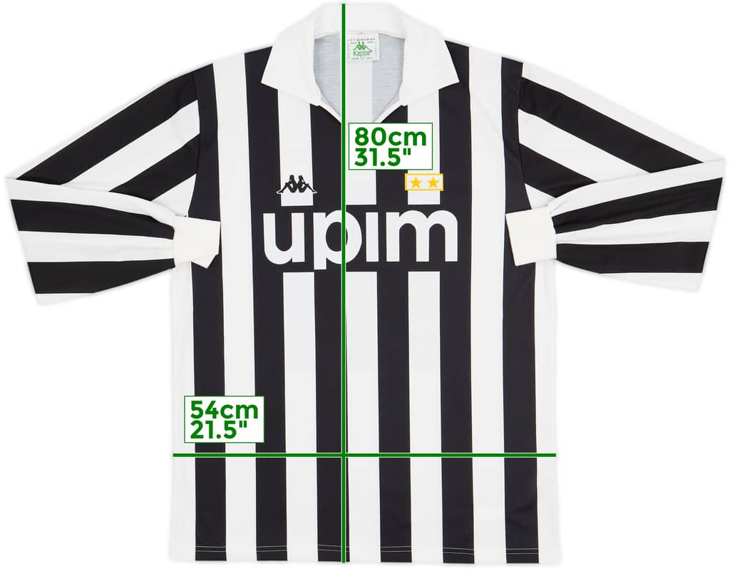 1989-90 Juventus Basic Home L/S Shirt - 7/10 - (XL)