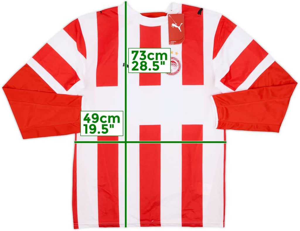 2006-07 Olympiakos Home L/S Shirt (S)