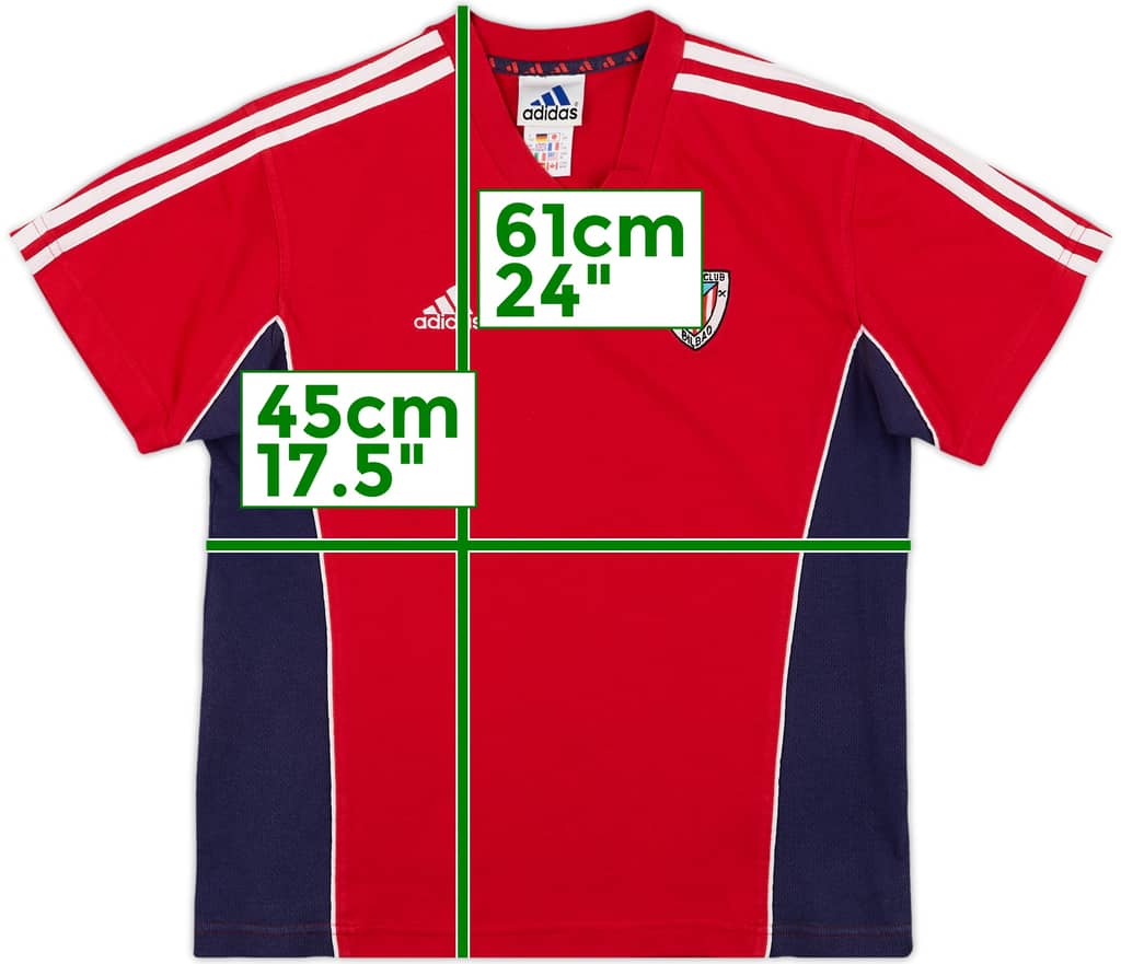 1999-00 Athletic Bilbao adidas Cotton Tee - 8/10 - (11-12 Years)