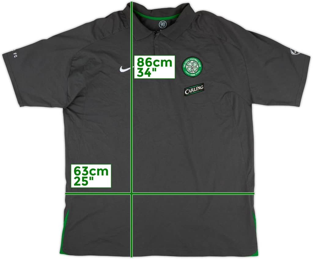 2005-06 Celtic Nike 1/4 Zip Polo Shirt - 8/10 - (XXL)