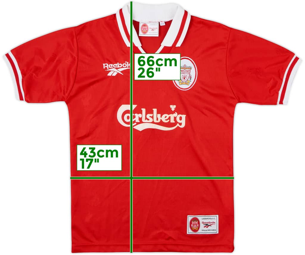 1996-98 Liverpool Home Shirt - 8/10 - (L.Boys)