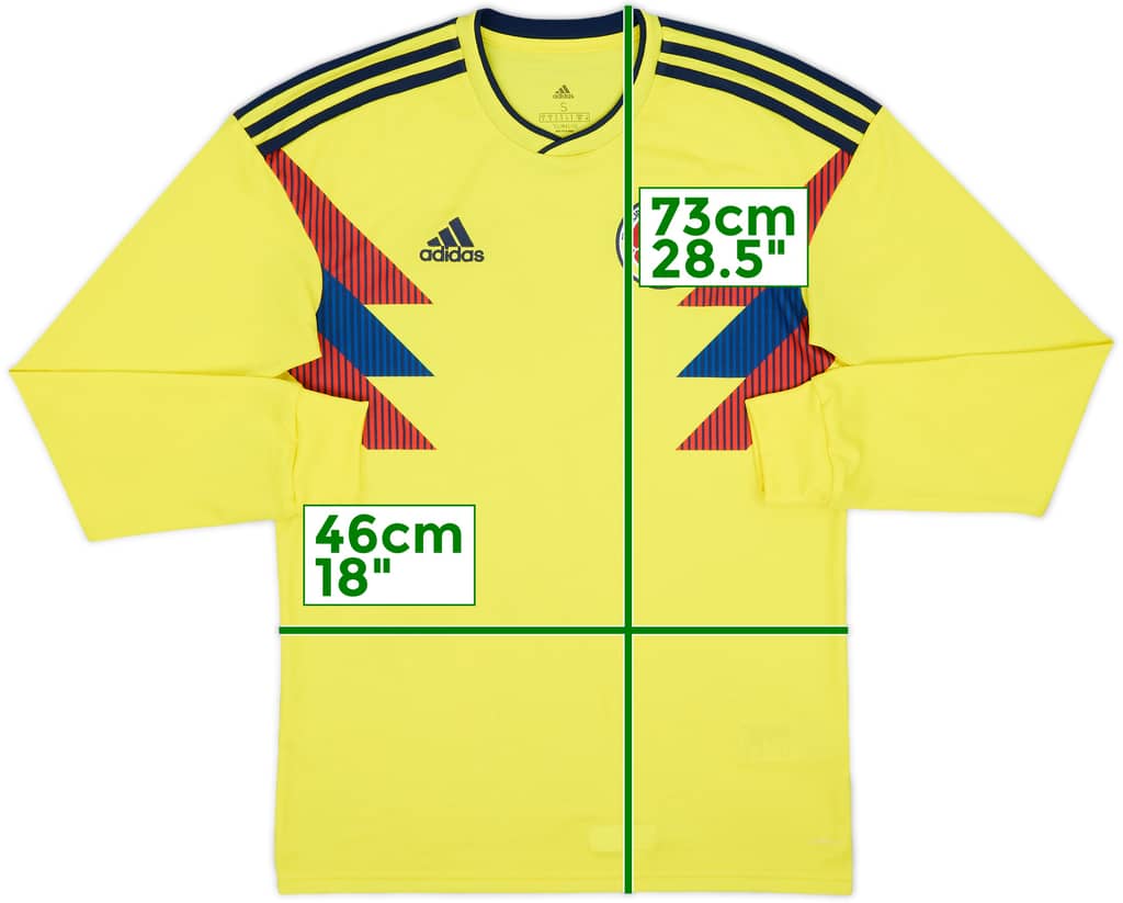 2018-19 Colombia Home L/S Shirt - 8/10 - (S)