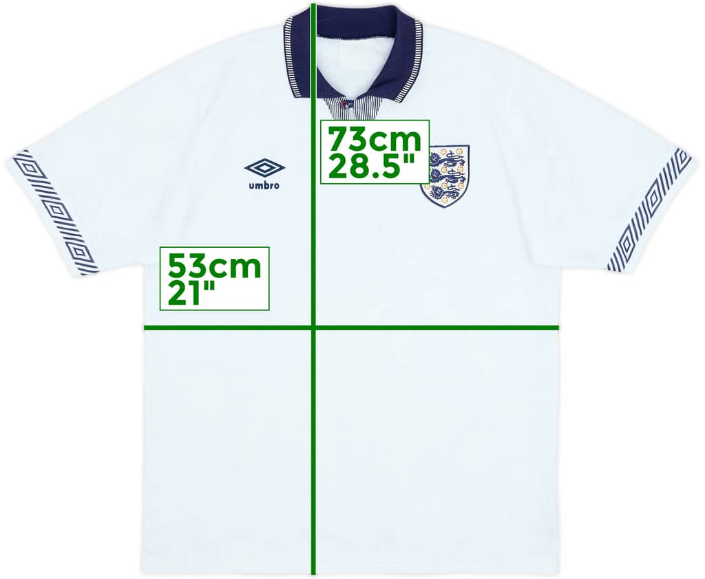 1990-92 England Home Shirt - 9/10 - (L)