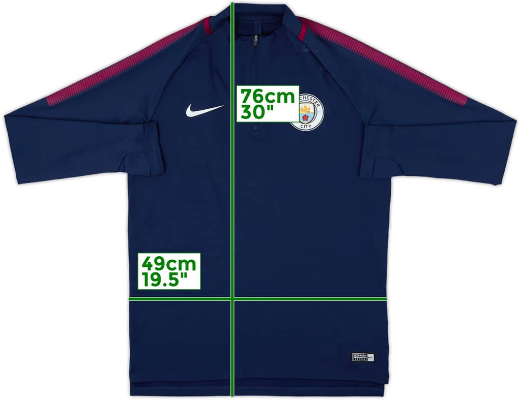 2017-18 Manchester City Nike 1/4 Zip Drill Top - 6/10 - (M)