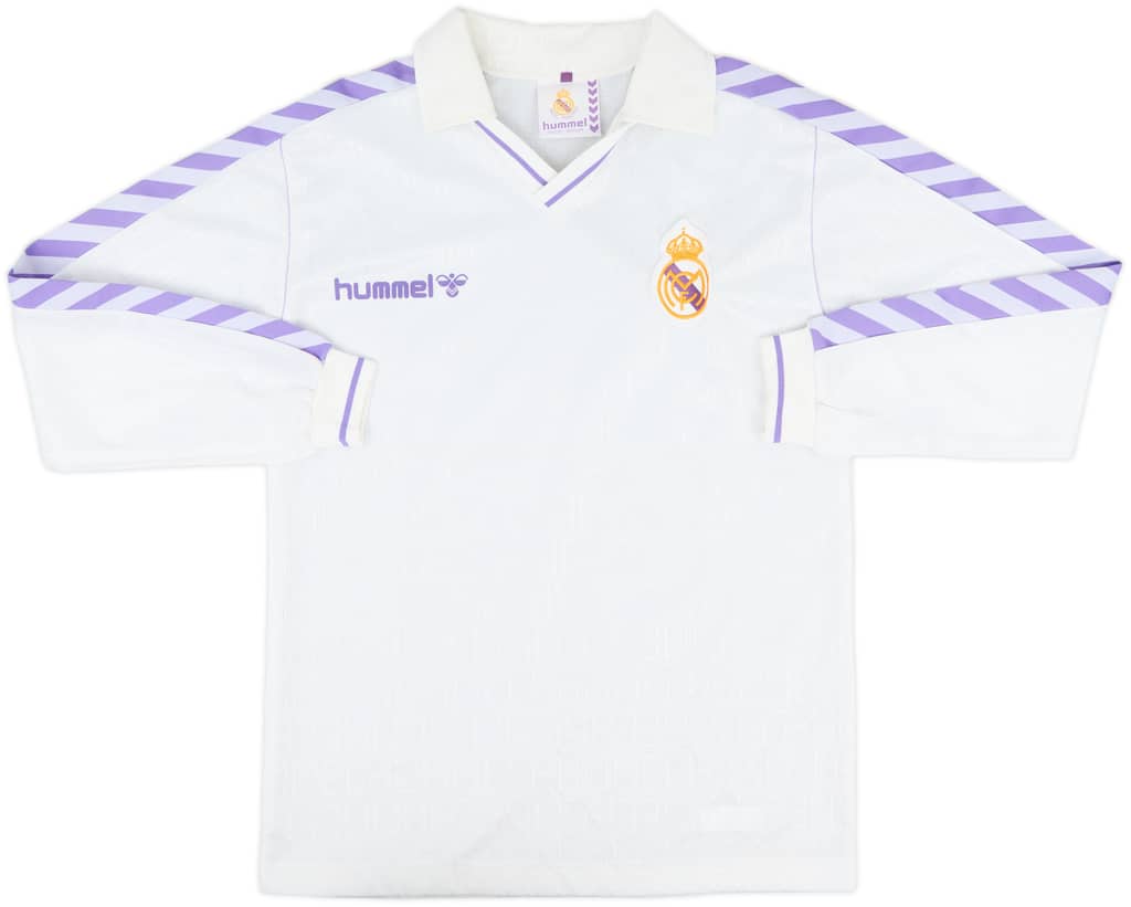 1986-88 Real Madrid Home L/S Shirt - 10/10 - (S)