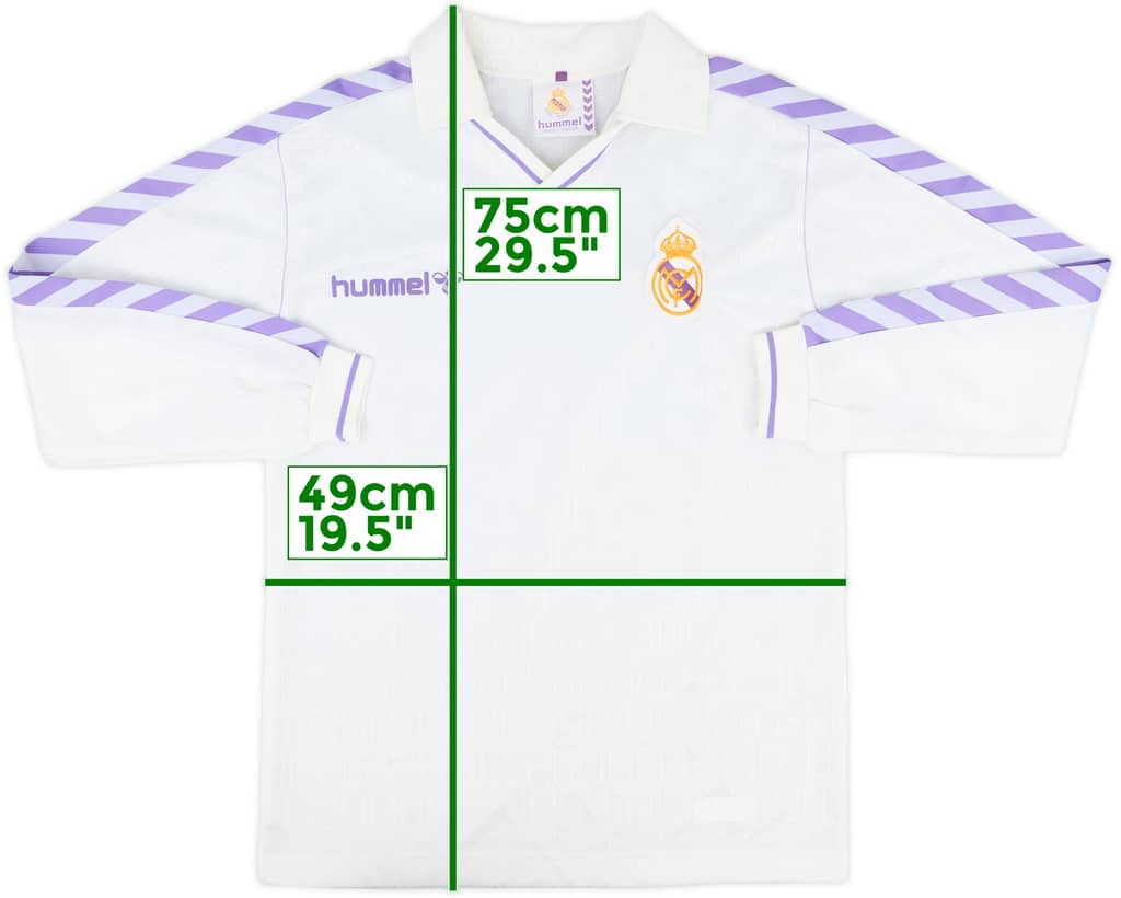 1986-88 Real Madrid Home L/S Shirt - 10/10 - (S)