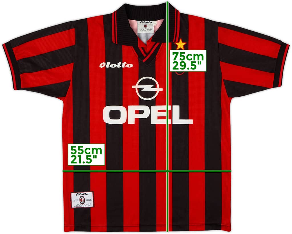 1997-98 AC Milan Home Shirt - 9/10 - (M)
