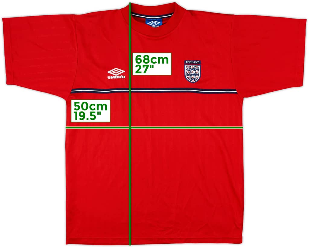 1999-01 England Umbro Training Shirt - 8/10 - (L)