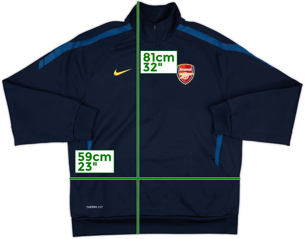 2010-11 Arsenal Nike 1/4 Zip Sweat Top - 9/10 - (XL)